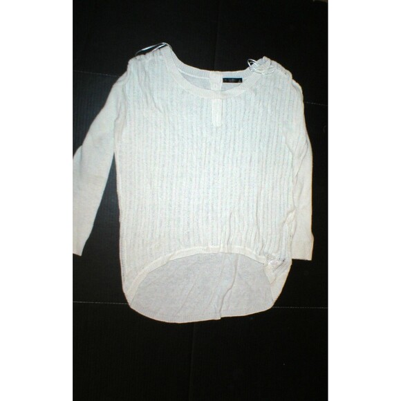 Womens New Womens Open Knit Sweater Dunnes 14 White Linen Viscose St Bernard - Picture 1 of 5